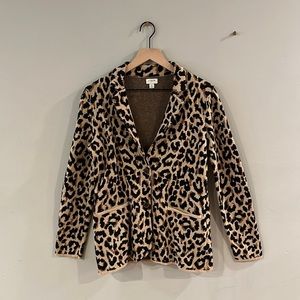 J. Crew 100% cotton leopard print sweater blazer - size S